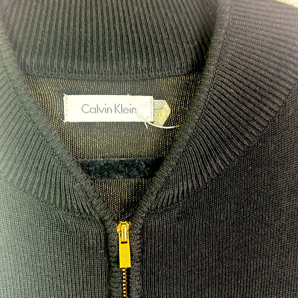 Calvin Klein Black Knit Dress with Gold Zipper, Size XL - Picture 3 of 14